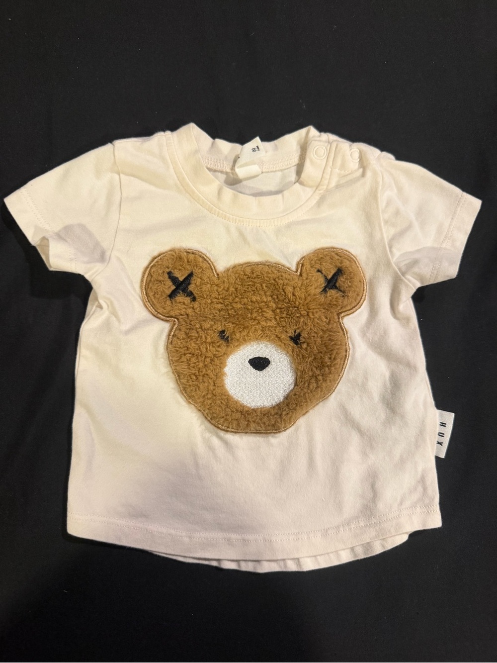 Huxbaby Furry Huxbear White Tee Baby 3-6 Months Gently Used Fashion Summer